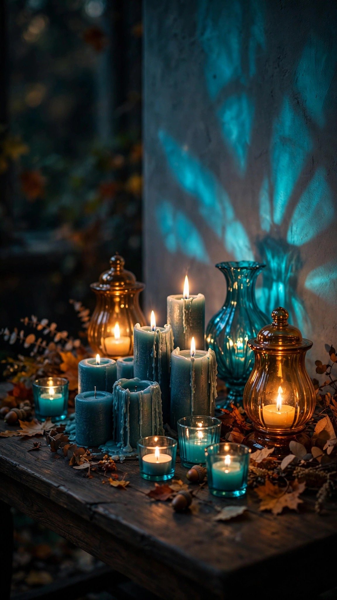 Teal fall decor idea 10