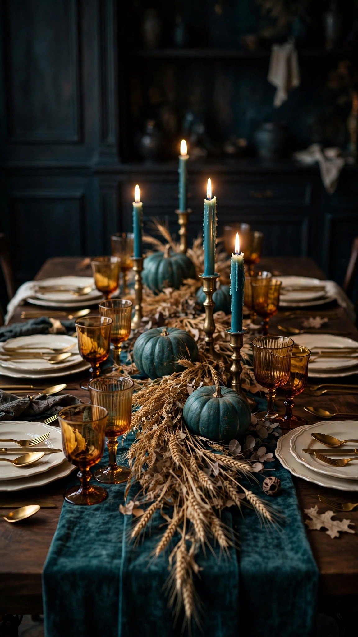 Teal fall decor idea 5