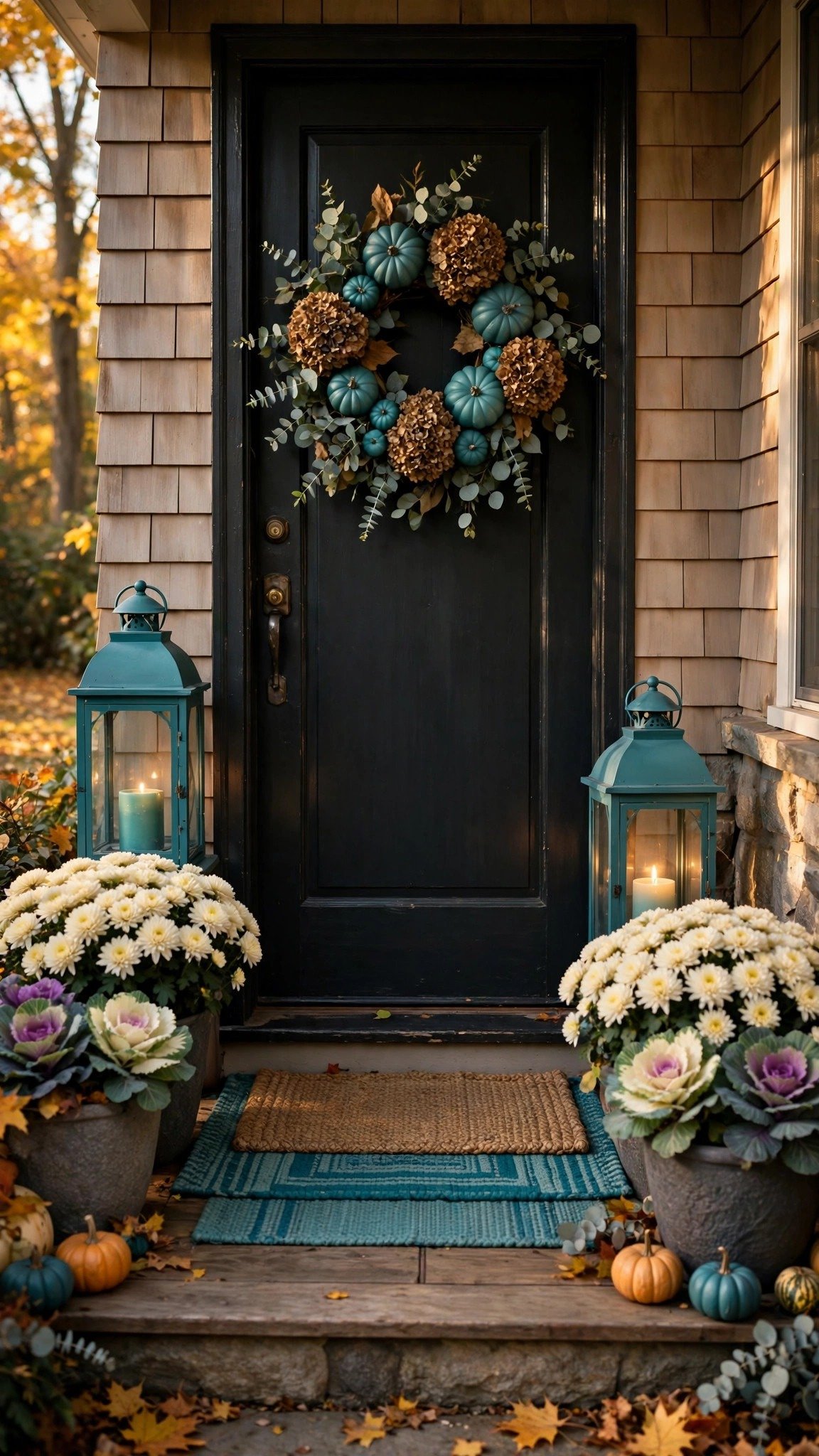 Teal fall decor idea 7